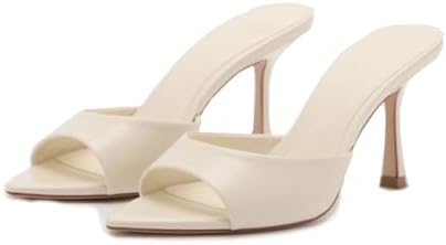 High Heel Mules for Women Pointed Open Toe Slip On Stiletto Pumps...