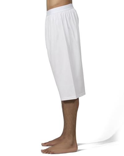 MeMoi 2 Pair Men's Knee-Length Cotton Rich Knit Boxer Shorts3