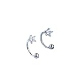 Pendientes de plata de ley con diseño de estrella y diamantes de verano, pequeños, frescos, femeninos, de, de gama alta (color: 01)