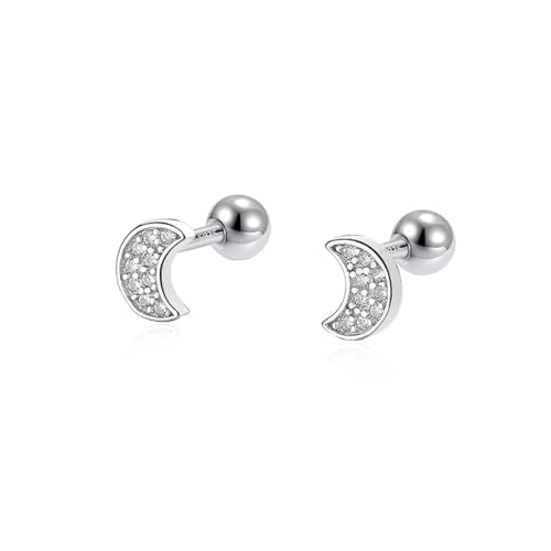 Boucles d'oreilles moon bead stud de mariage en finition perle haute brillance