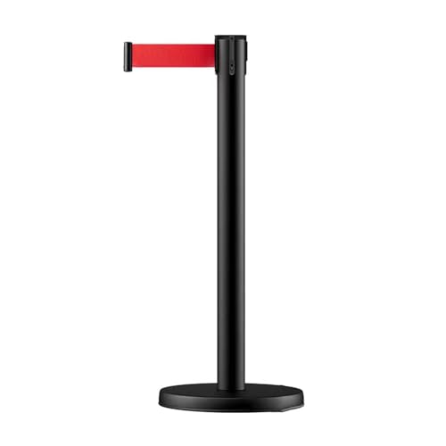 Poteau de sécurité rétractable pour théâtres et musées, barrière noire design de 2 mètres