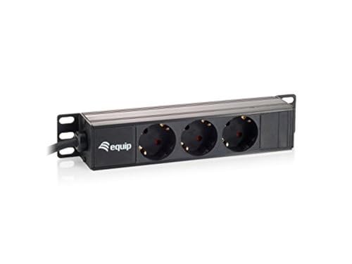 REGLETA ALIMENTACION ALUMINIO RACK 10- 3 TOMAS 1U
