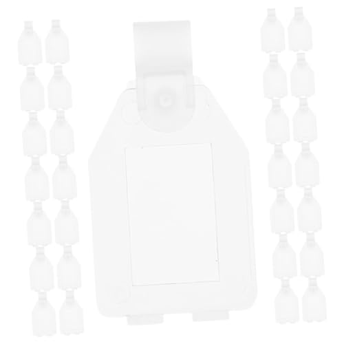 Cabilock 50pcs Display Board Tag Label Display Clips Retail Hanger Holder Pricing Label Organizer Wire Shelf Label Holder Transparent Plastic