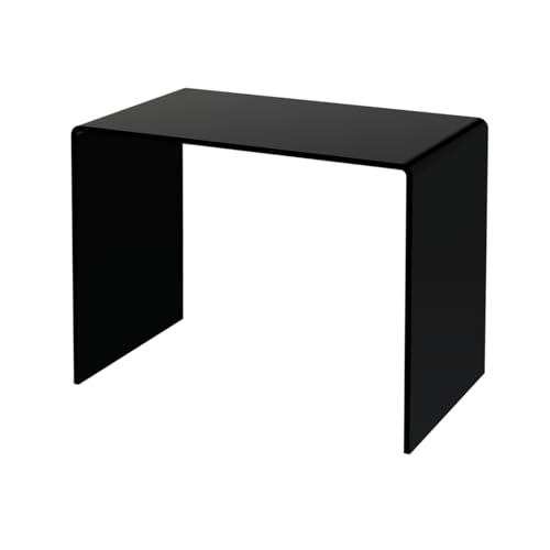 Marketing Holders Acrylic Riser Display Stand Black Plexiglass 10.5 Inch Wide x 6 Inch Deep Rectangular Retail Showcase Countertop Platform for Products and Merchandise