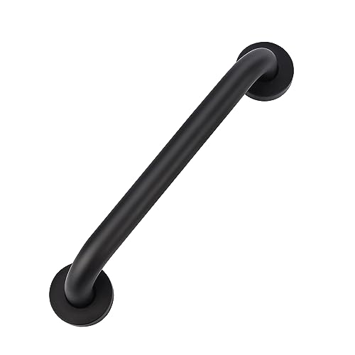 supregear Barre D'appui Salle de Bain, 80 cm Antidérapante en Acier Inox 201 Barre D'appui de Sécurité Noir Huilé Main Courante pour Baignoire WC Cuisine Chambre Douche, Vis Dissimulée Fixation murale