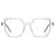 kachawoo Anti Blue Light Gläser Männer Frauen Big Frame Brillen TR90 Hexagonal Square Gläser Rahmen (transparent)