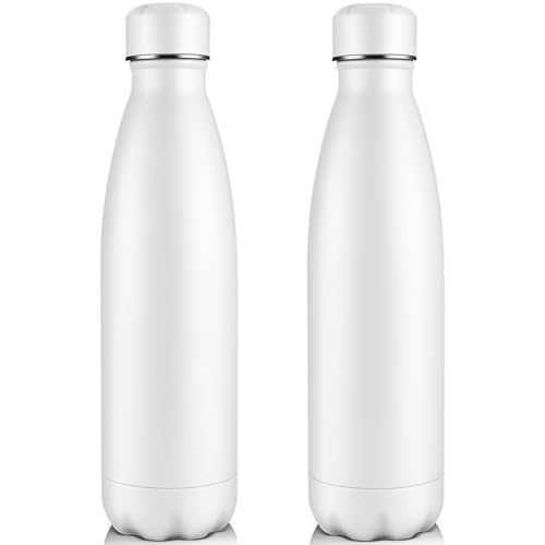 Volhoply 25oz Insulated Water Bottles (White,2 Pack)