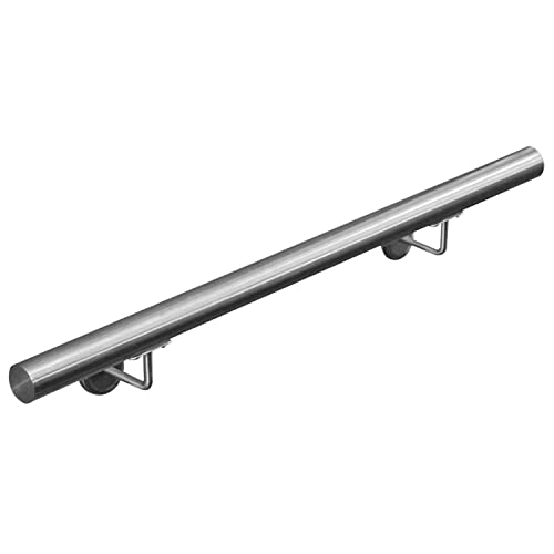 Edelstahl Handlauf Treppengeländer Geländer Wandhandlauf Wand Treppe 40-1000 cm V2Aox, Länge:50 cm