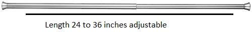 Amazon Basics Tension Curtain Rod, Adjustable 24-36" Width - Nickel, Classic Finial #TOP1