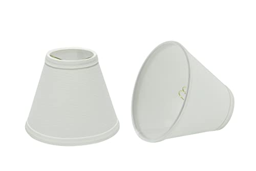Image of Aspen Creative 32103-2A, Hardback Empire Clip-On Chandelier Lamp Shade, White, 3 inch Top x 6 inch Bottom x 5 inch Slant Height, Set of 2
