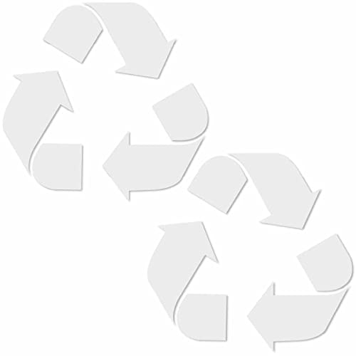 Recycle and Trash Sticker Logo - Contour Cut - Organize Trash cans or Garbage containers and Bins - Decal Sticker (Blue, Small) (White Glossy, Large)