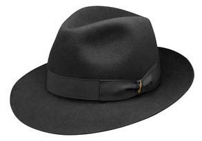 Borsalino Premium Classic Fedora 2-7/8? Brim (58) Black