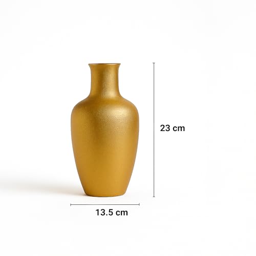 Image of Market99 Metal Flower Holder - Surahi Shape Decorative Vase for Living Room|Golden Crackle Design | Home Decor Accent Piece for Tabletop, Corner, Shelf & Gifting | Timeless Elegance for All interiors