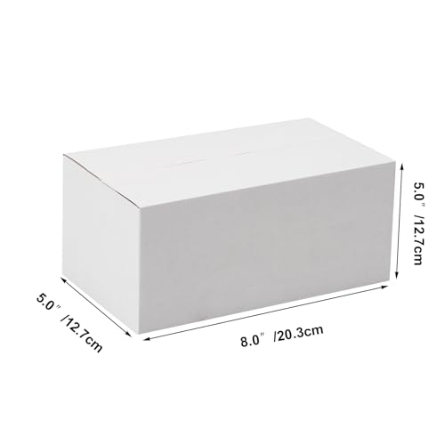 Image of 8x5x5 Shipping Boxes Set of 40, White Kraft Corrugated Cardboard Small Boxes Mailers for Business Packaging Box