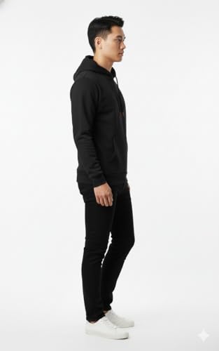 Image of Amazon Brand - INKAST Men Solid Sweatshirt with Hood | Stylish Hoodie | Casual Wear | Winter Stylish Pullover with Drawstrings | Kangaroo Pockets