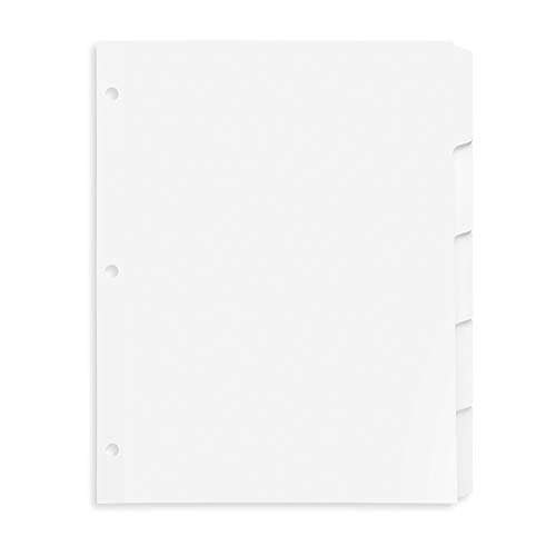 Blue-Summit-Supplies-3-Ring-Binder-Dividers-with-Reinforced-Edge-15-Cut-Tabs-Letter-Size-3-Hole-Punch-Section-Index-Dividers-for-Binders-White-100-Page-Divider-Pack