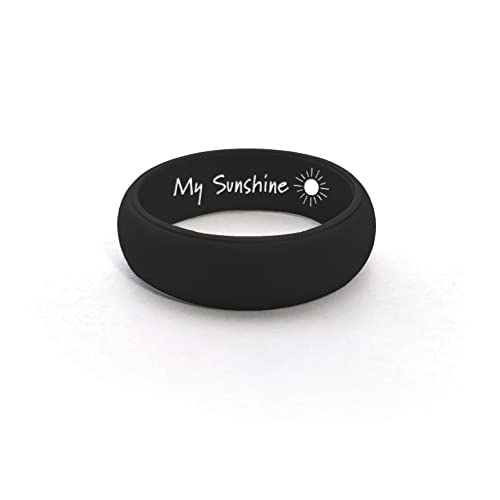 CUSTOM ENGRAVED Womens Silicone Wedding Band Active Athletic Ring - Personalize Any Text, Symbol, Image - SHIPS NEXT DAY3