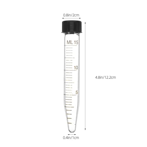 Tubos de centrífuga cónicos de vidrio Healeved de 15 ml con tapa de rosca graduados (10 ud) 2