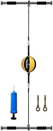 Speed Bag for Boxing, Double End Bag Boxing, Small Portable Speed Bags/Punching Bags with 2 Pull Up Bar, Kids Age 8-12 Kickboxing Reflex Ball Training, Leather Inflatable