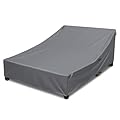 YANGSHILEI Double Lounge Chair Cover 100% Waterproof Outdoor Chaise Lounge Cover 600D Weather Resistant Material, UV Protection, Windproof Design Double Wide Patio Lounge Chairs Covers (Grey)