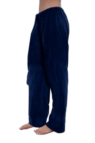 Towel Pants for Swimmers –Navy Blue- Cotton Terry Towel Pants–Beach Coverup–Resort Wear–Swim wear3