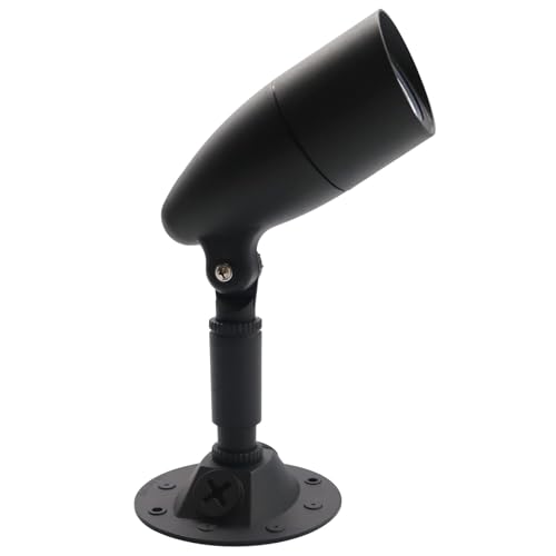 HOMEnhancements LED Outdoor Single Bullet Flood Light, 10W Hardwired Spotlight, Waterproof Security Light for Yard, Patio & Landscape, 3000K Warm White, 960 Lumens, Adjustable, Black Metal Exterior