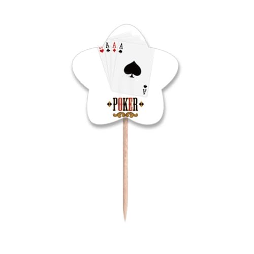 Pics à cupcake cartes à jouer et étoiles pour décoration de buffet de fête chic