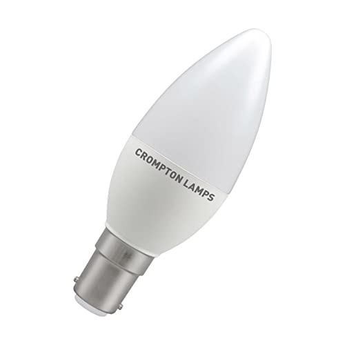 Crompton Lamps LED Candle 5W SBC-B15d Dimmable (40W Equivalent) 2700K Warm White Opal 470lm SBC Small Bayonet B15 Frosted Light Bulb