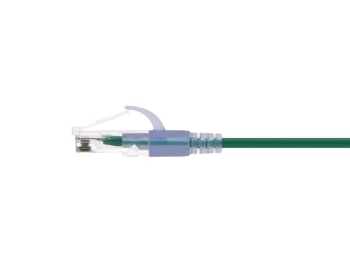 Image of Monoprice Cat6A 14ft Green 10-Pk Patch Cable UTP 30AWG 10G Pure Bare Copper Snagless RJ45 SlimRun Series Ethernet Cable