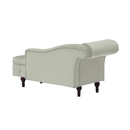 Image of Velvet Chaise Lounge Box Storage for Bedroom, Livingroom (Cream)