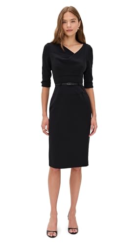 Black Halo Womens 3/4 Sleeve Jackie O Dress Black 6