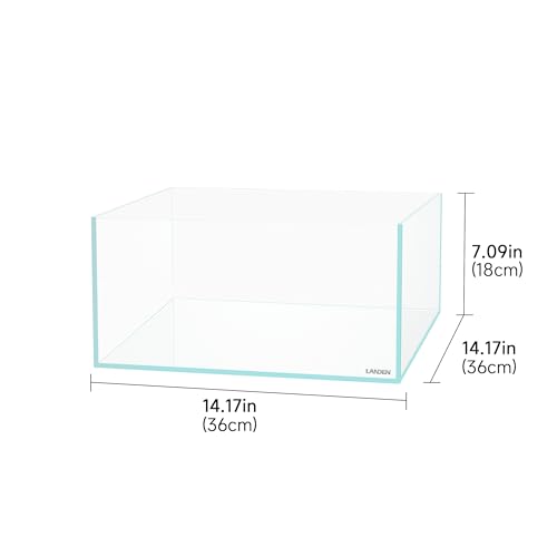 Image of LANDEN Aquarium Shallow 6 Gallon Ultra Clear Glass Rimless Fish Tank 36S
