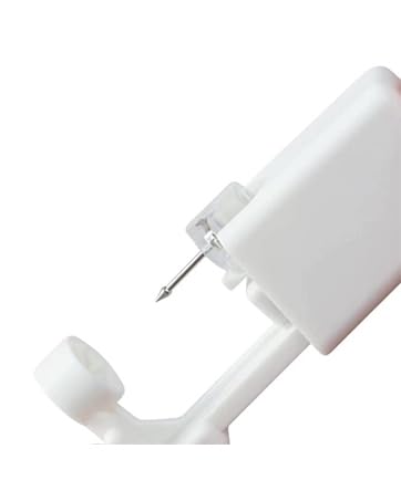 316L Stainless Steel Disposable Nose Piercing Gun - Safe and Easy at Home Nose Piercing Kit with Sterilized Needles and Adjustable Design