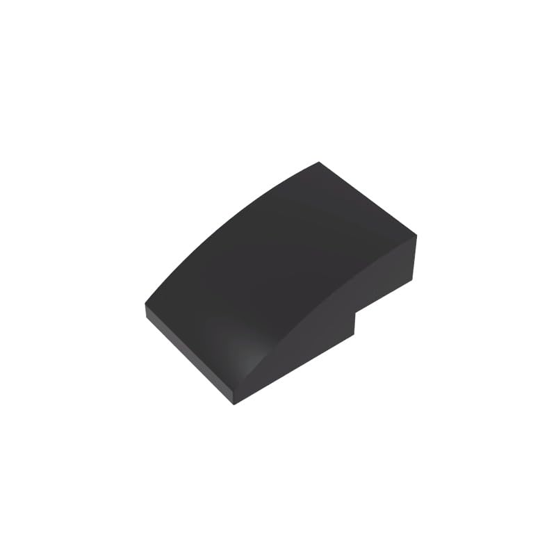 24309 Arched Brick Slope Curved 3x2 No Studs 50 Pieces GDS-1123 Compatible with Lego Building Blocks Color:Black — image 1