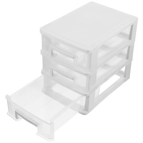 ROMISBABA 透明デスクトップ収納ボックス 引き出し式段プラスチック整理ケース 文房具化粧品小物収納 卓上省スペース整理用品
