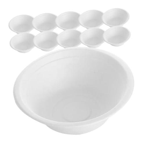 NULYLU Versatile Paper Pulp Bowls for Noodles Rice Salad Birthday Camping Hotel Use