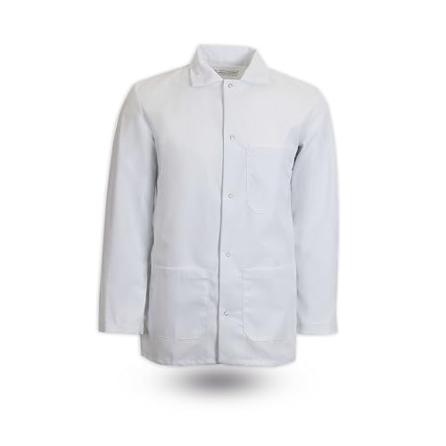 Pinnacle MVS Polyester Gripper Snap Short Butcher Coat F395 - White / 5XL