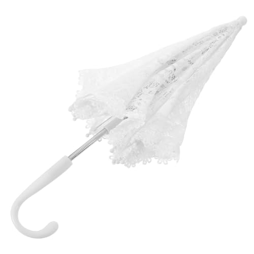 Parapluie de spectacle blanc mini parasol vintage dentelle motifs floraux