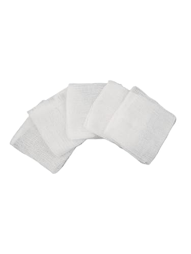 Image of Sterile Absorbent Cotton Gauze Swab (7.5cm x 7.5cm x 12ply) (Pack of 10) | Gauze Swab for Wound Dressing /First Aid /Home