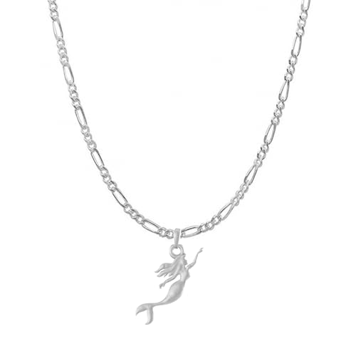 Pendentif en argent sterling anti-ternissement avec chaîne sirène divine 925