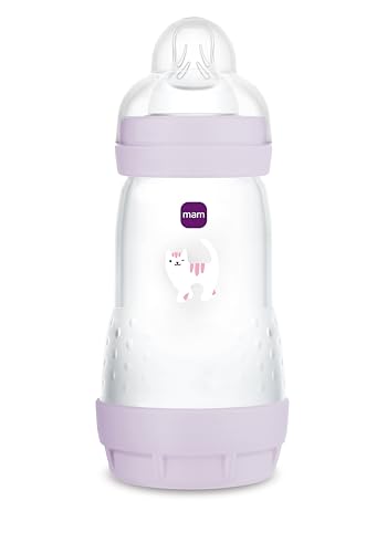 MAM Biberón Easy Start anticólicos con tetina de silicona SkinSoftTM 2+ meses, 260 ml, rosa