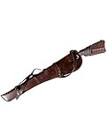 ZOLO LEATHERS Handcrafted Genuine Leather Rifle Case - Western Scabbard for 20-24 Inch Barrel Lever Action Shotgun, Winchester Wild Bunch Shooting - Brown