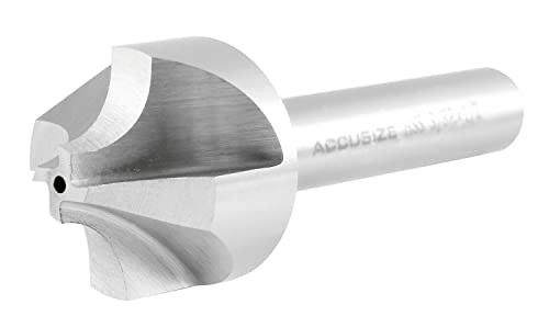 Image of Accusize Industrial Tools 3 /8'', H.S.S. Corner Rounding End Mills, 1 /2'' Shank Dia, 1-1 /4'' Cutter Dia, 3-1 /2'' Overall Length, 1011-3878 | H.S.S. Corner Rounding End Mills, 1 /2 inch Shank, 1-1 /4 inch Cutter Dia, 3-1 /2 inch Overall Length