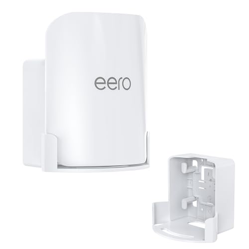 EDUP Soporte de Pared para eero Pro 7, Ahorra Espacio con Gestión de Cables, Solo Compatible con eero Pro 7, Montaje en Pared o Enchufe - Incluye Tornillos y Guía Rápida (Blanco, Pack de 1)