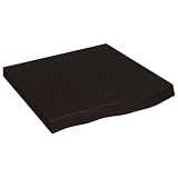 Kaorsrow Tischplatte Massivholz Eiche 60x60 cm Dunkelbraun