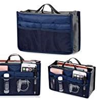 Cindere Women Multifunction Travel Handbag Cosmetic Makeup Insert Pouch Toiletry Organizer Storage Purse (Dark Blue)