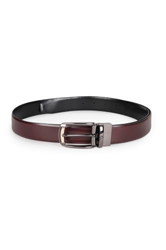 Image of Louis Philippe Men's 100% Italian Leather Dual Tone Zinc Alloy Buckle Formal Reversible Belt