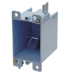 Cantex EZ14SO Switch/Outlet Box, 1-Gang, Depth 2-7/8", Brackets, Non-Metallic