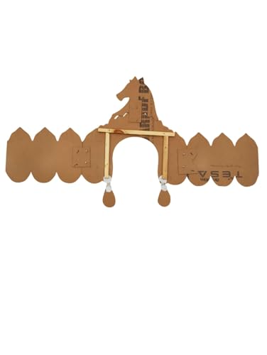 Image of BookMyCostume Ravan Crown with Detachable Face Extension 10 Head Set - Plywood Ramleela Mukut Costume for Dussehra & Fancy Dress Accessory for Adults