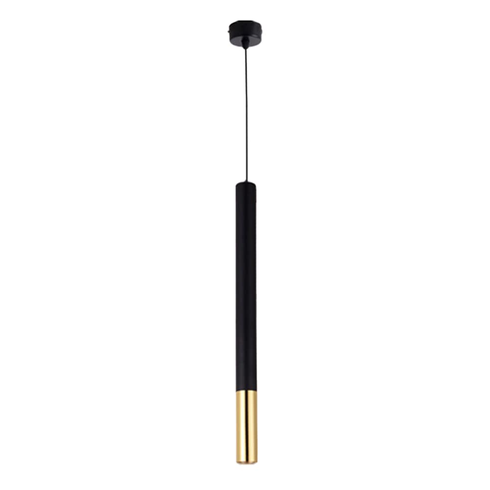 KXEcoLife 10W Led Long Tube Chandelier Black Ceiling Downlight Bedroom Downlights Suspension Adjustable Lighting Fixtures Cylinder Lantern Droplight Bedside Light/6 * 40Cm/Neutral Light